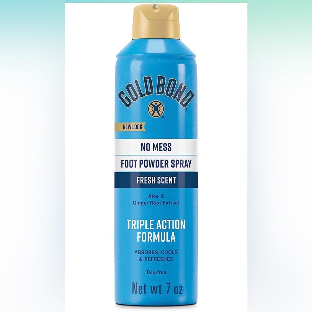Gold Bond Talc-Free No Mess Foot Powder Spray, Fresh Scent, 7oz NEW